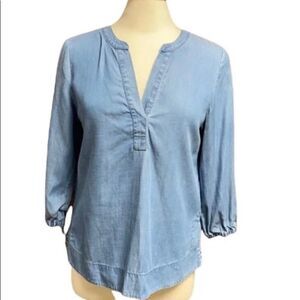 Vineyard Vines Chambray Tie Sleeve Top Size Small